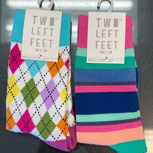 Two Left Feet Sock Co lot of 2 pair NWT Size Women’s 5.5-9.5 Men’s 5-8